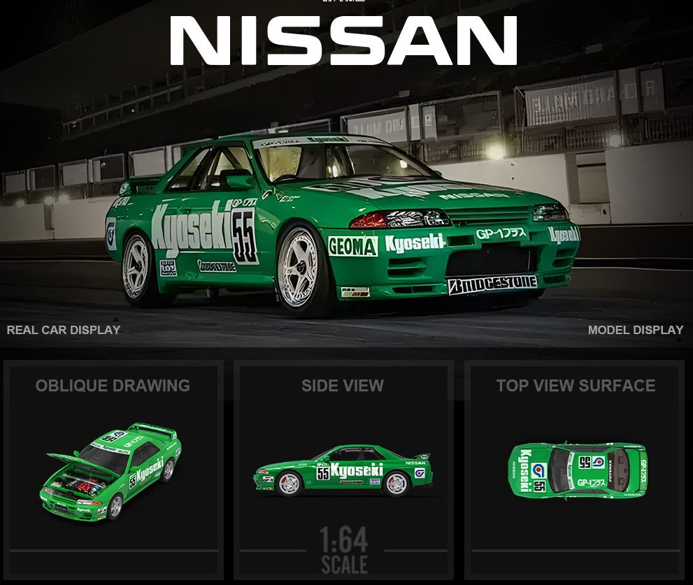 1:64 Nissan GTR R32 Racing Alloy Car Model With Doll