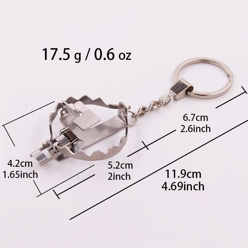 Mini Stainless Steel Mouse Trap Keychain