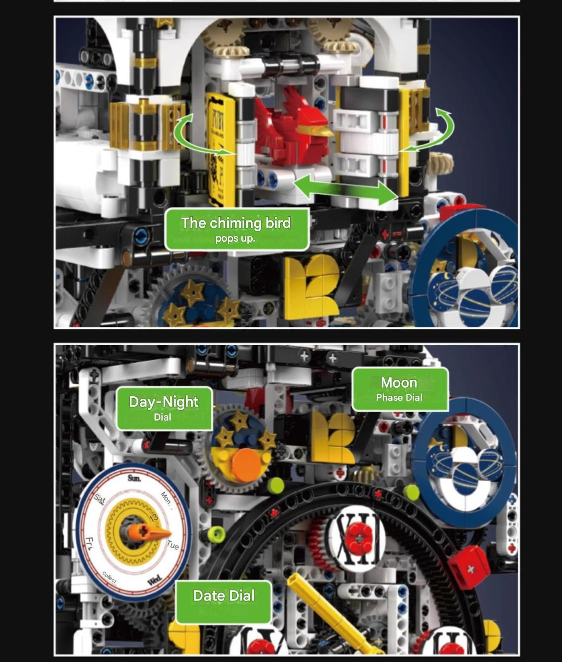 Yuxing 10159 Cyberpunk Clock Model Building Blocks Set