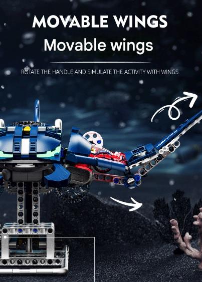 13057 Mechanical Devil Fish Spliced Building Blocks Set