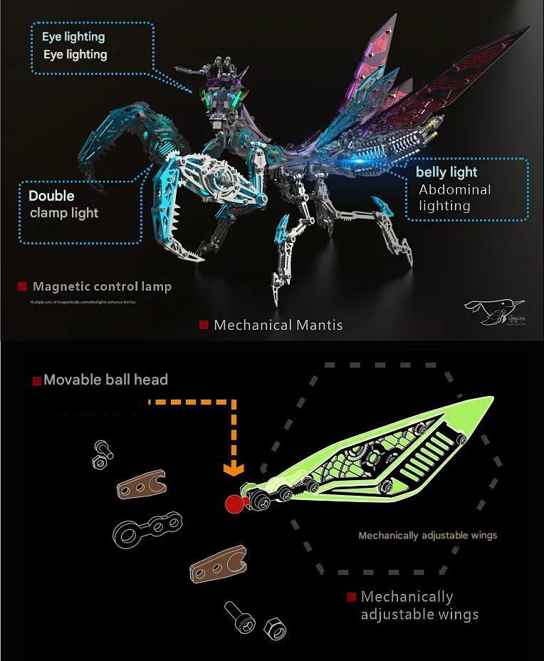 3D Mechanical Metal Mantis Assembly Model Kit