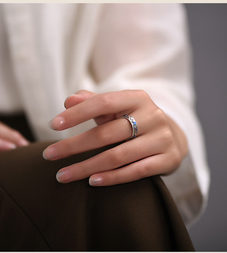 Retro Enamel Elephant Ring