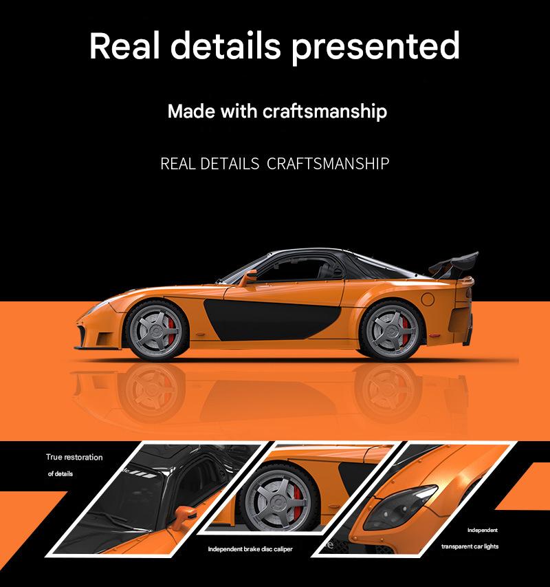 1:64 RX-7 Veilside Fast And Furious Alloy Car Model With Doll