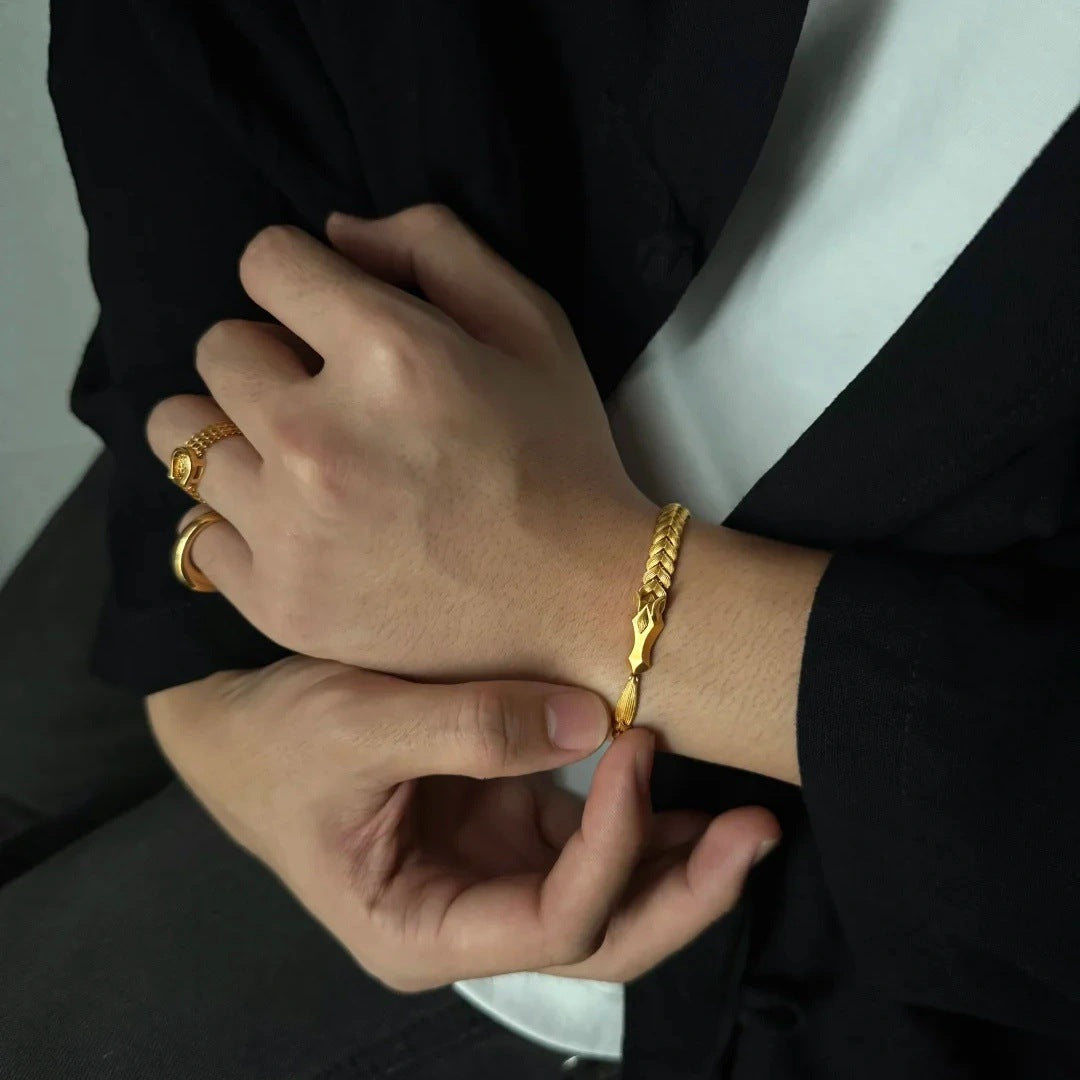 Golden Rice Horse Success Bracelet
