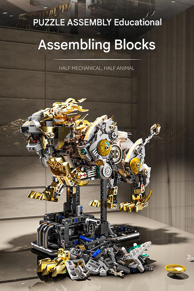 13090 Mechanical Lion Building Blocks Assembly Model Kit