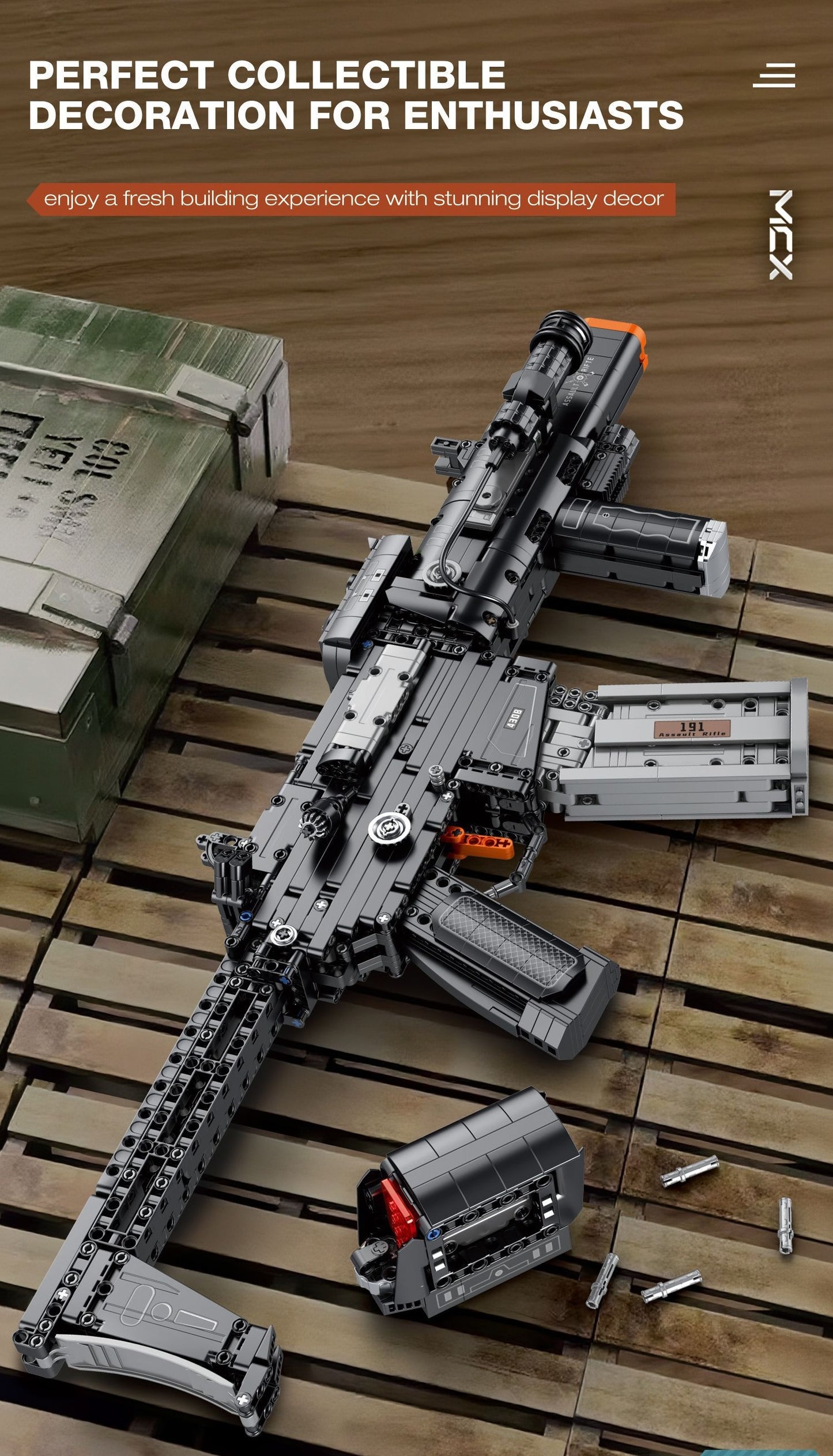 77025 MCX Assault Rifle Assembly Building Blocks Model Kit