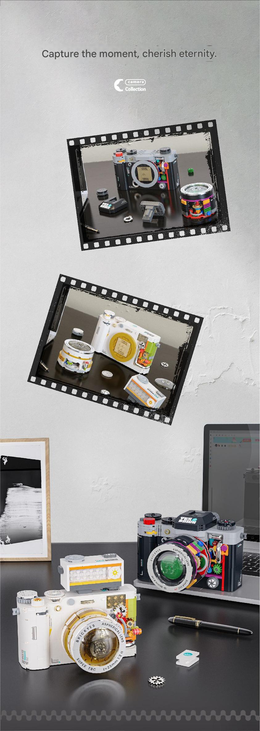2164 Retro Camera Building Blocks Set