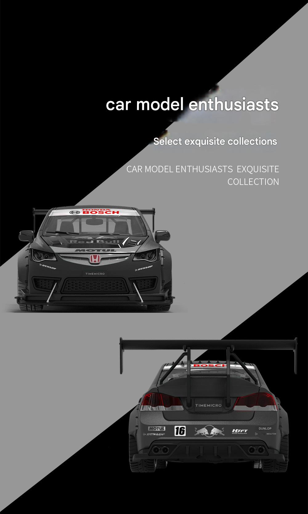1:64 Honda Civic Red Bull Alloy Car Model With Doll