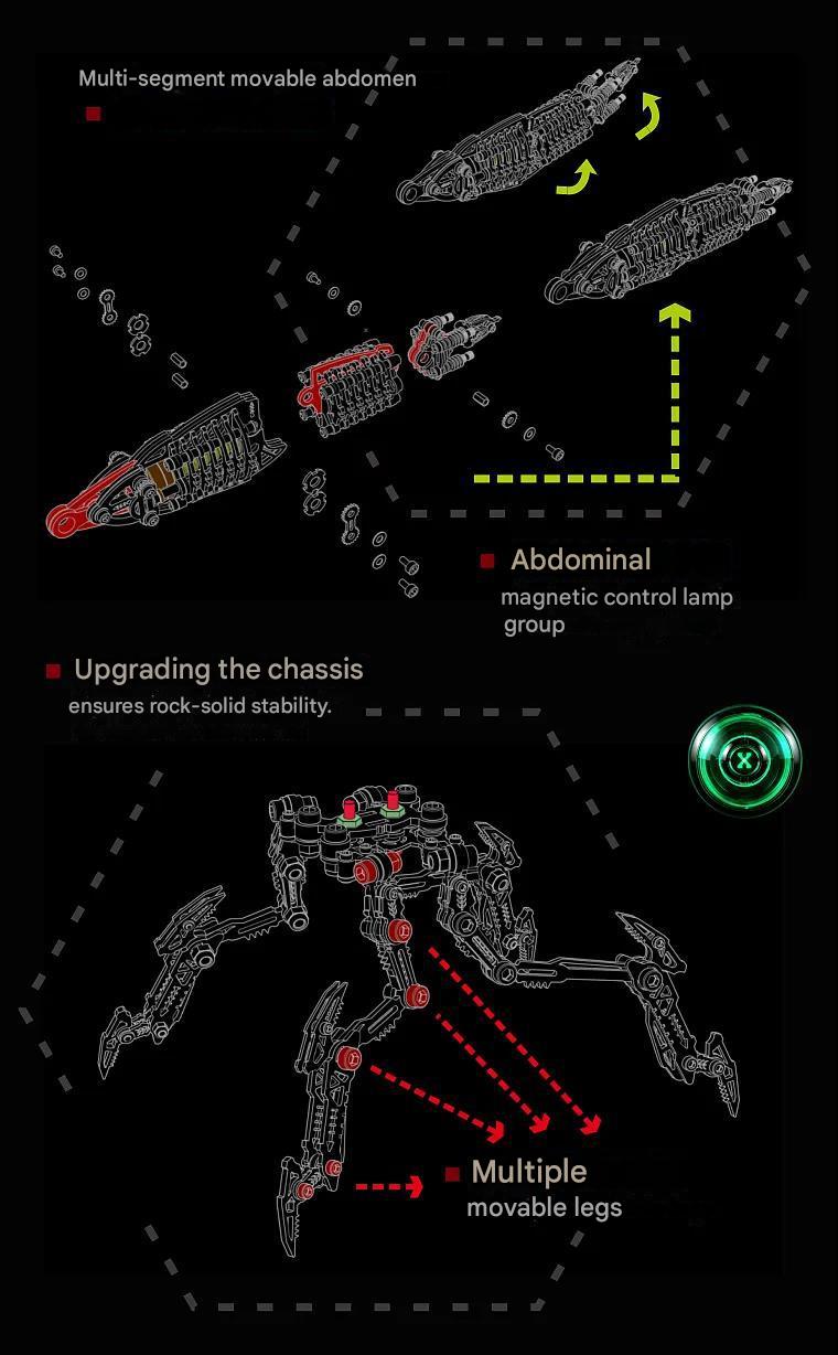3D Mechanical Metal Mantis Assembly Model Kit