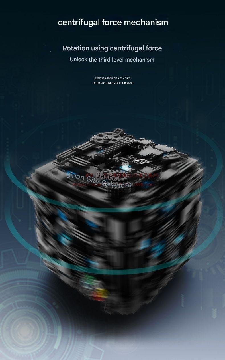 Mystery Black Box Mechanical Puzzle Building Blocks Model with Display Stand