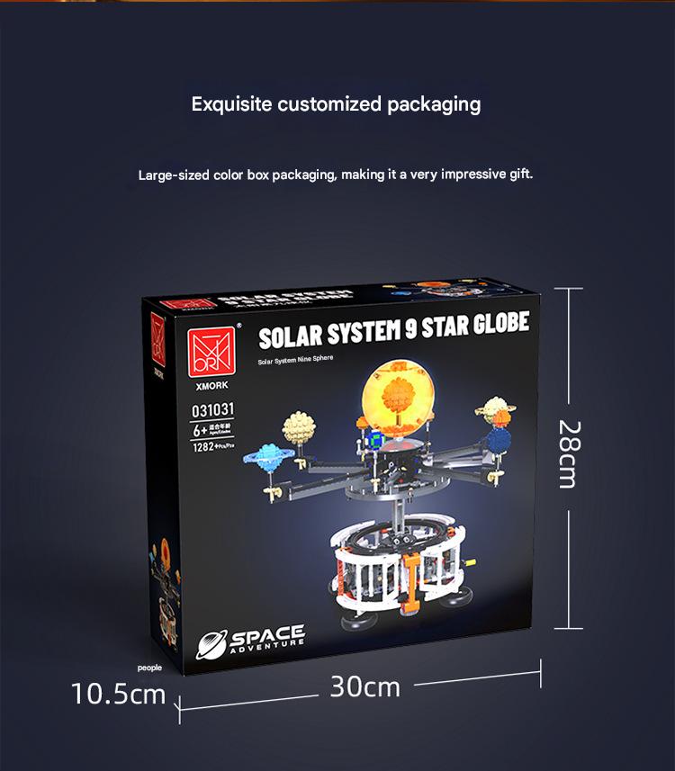 031031 Rotating Solar System Nine-Ball Globe Building Blocks Set