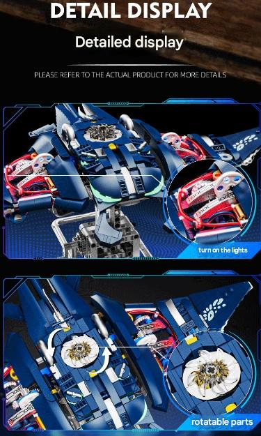13057 Mechanical Devil Fish Spliced Building Blocks Set