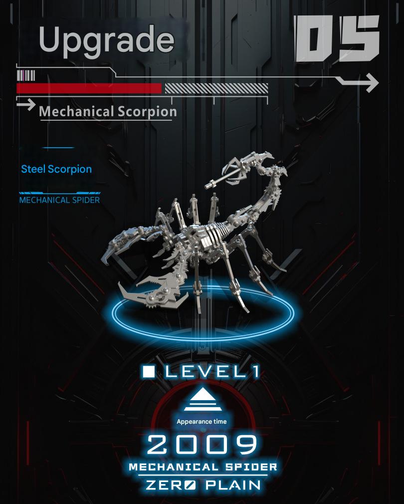 Dragon Zero Metal Mechanical Scorpion 3D Assembly Puzzle Model Kit