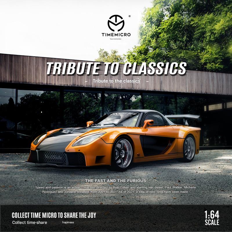 1:64 RX-7 Veilside Fast And Furious Alloy Car Model With Doll