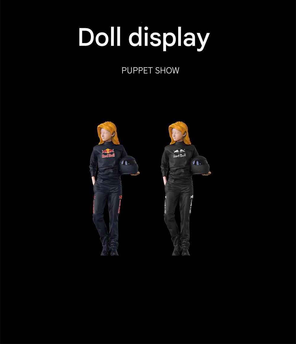 1:64 Honda Civic Red Bull Alloy Car Model With Doll