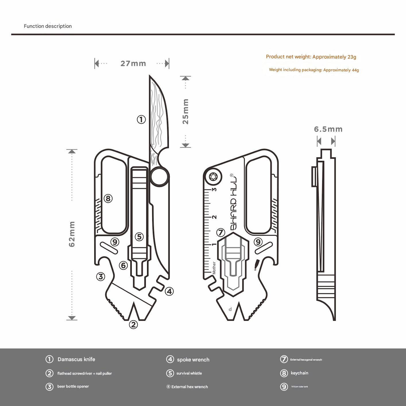 Titanium Alloy Multi-Functional Keychain
