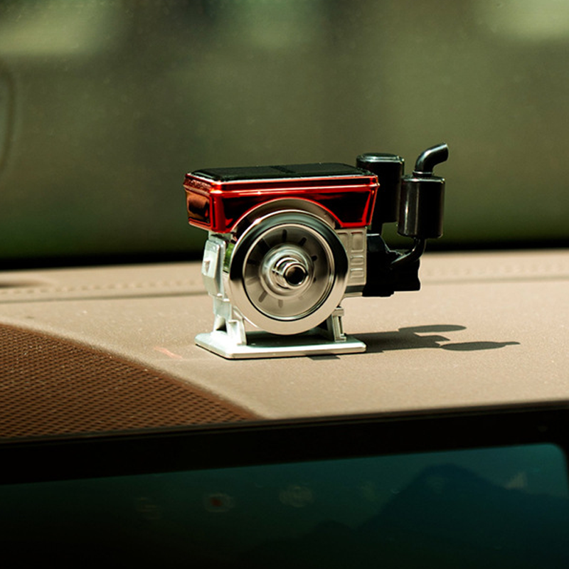 Solar Powered Tractor Engine Car Dashboard Ornament
