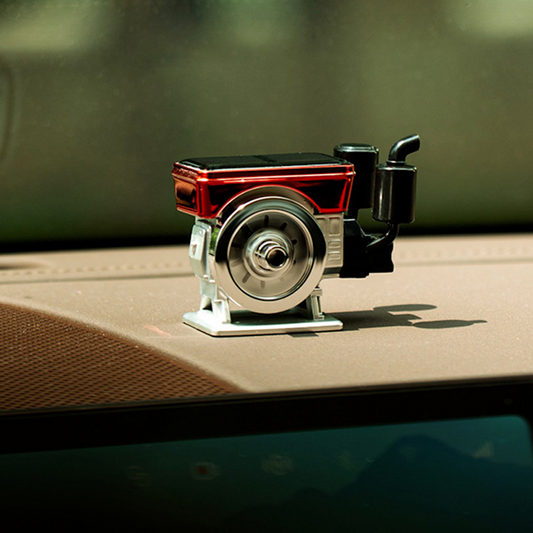Solar Powered Tractor Engine Car Dashboard Ornament