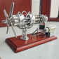 Miniature Jet Engine Model with Wooden Base