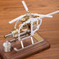 Mini Stirling Engine Helicopter Model Heat-Powered Mechanical Toy